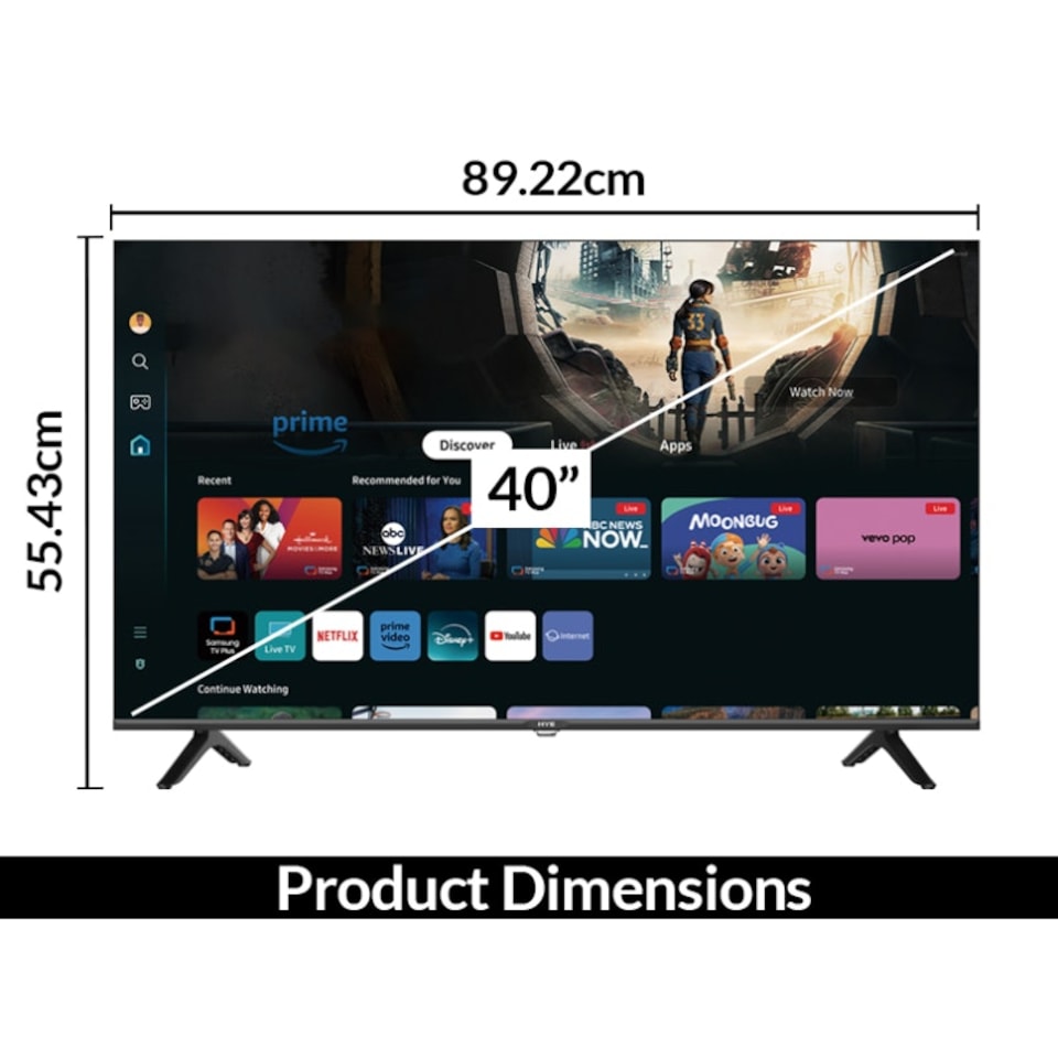 image 1 of HYE 40" QLED 2K Tizen OS WiFi Frameless Smart TV - 40QLEDS1008