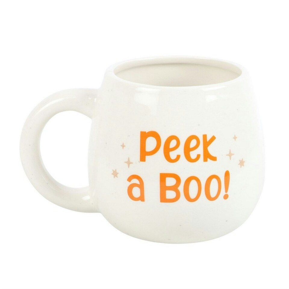 image 1 of Something Different Peek A Boo! Rounded Peakaboo Mug - White/Orange - One Size