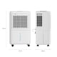 image 7 of HOMCOM 12L/Day Small Dehumidifier for Home Damp, with Humidity Light