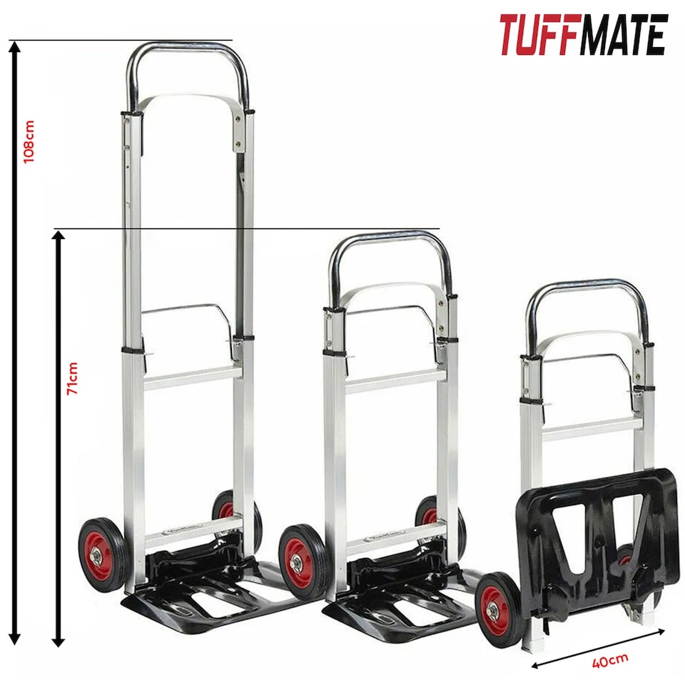 image 1 of TUFFMATE Sack Truck 90kg Folding Aluminium Hand Truck Trolley