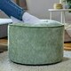 image 2 of icon Round Chenille Bean Bag Pouffe Sage Green Large Chenille Footstool Green