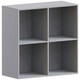 image 1 of Vida Designs Durham 2x2 Cube Storage Bookcase Display Unit, Grey