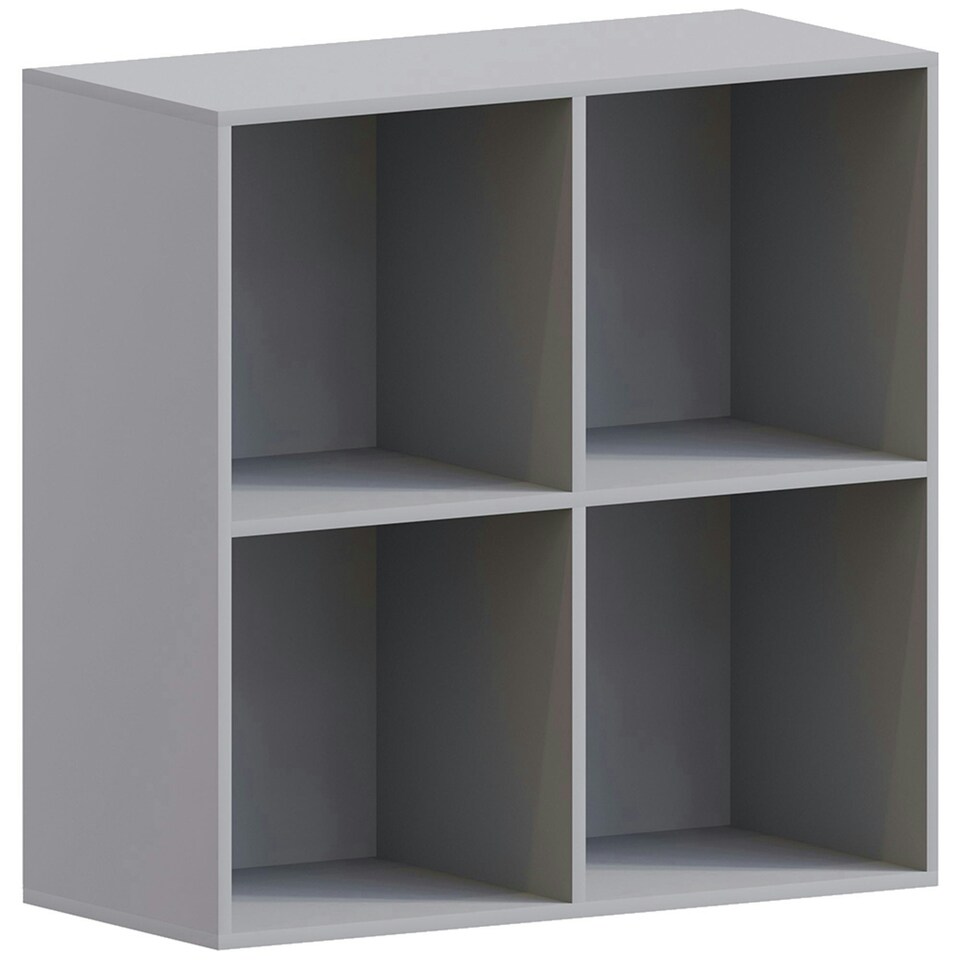 image 1 of Vida Designs Durham 2x2 Cube Storage Bookcase Display Unit, Grey