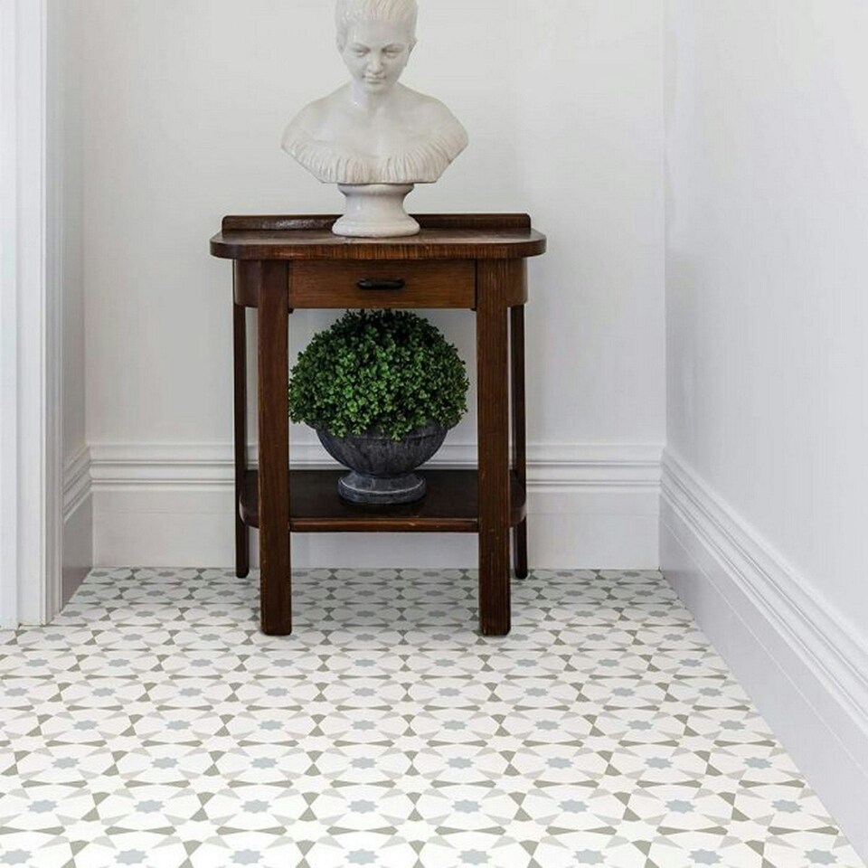 image 1 of Fine Decor Floorpops Stellar Floor Tiles (Pack of 10) - Grey/White - One Size Grey | One Size