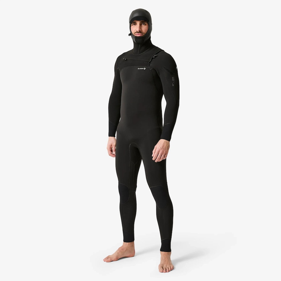 image 1 of Decathlon Men’s Surfing 5/4 mm Neoprene Wetsuit with Hood 900