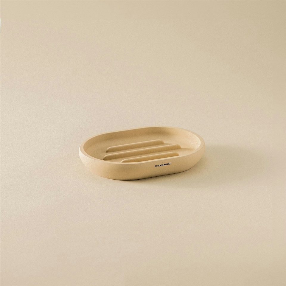 image 1 of Cosmic Counter Sand Soap Dish with Durable Resin for Bathroom, Beige