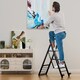 image 3 of COSTWAY 2-In-1 Hand Truck &Ladder Foldable 3-Step Ladder Heavy-duty Utility Cart