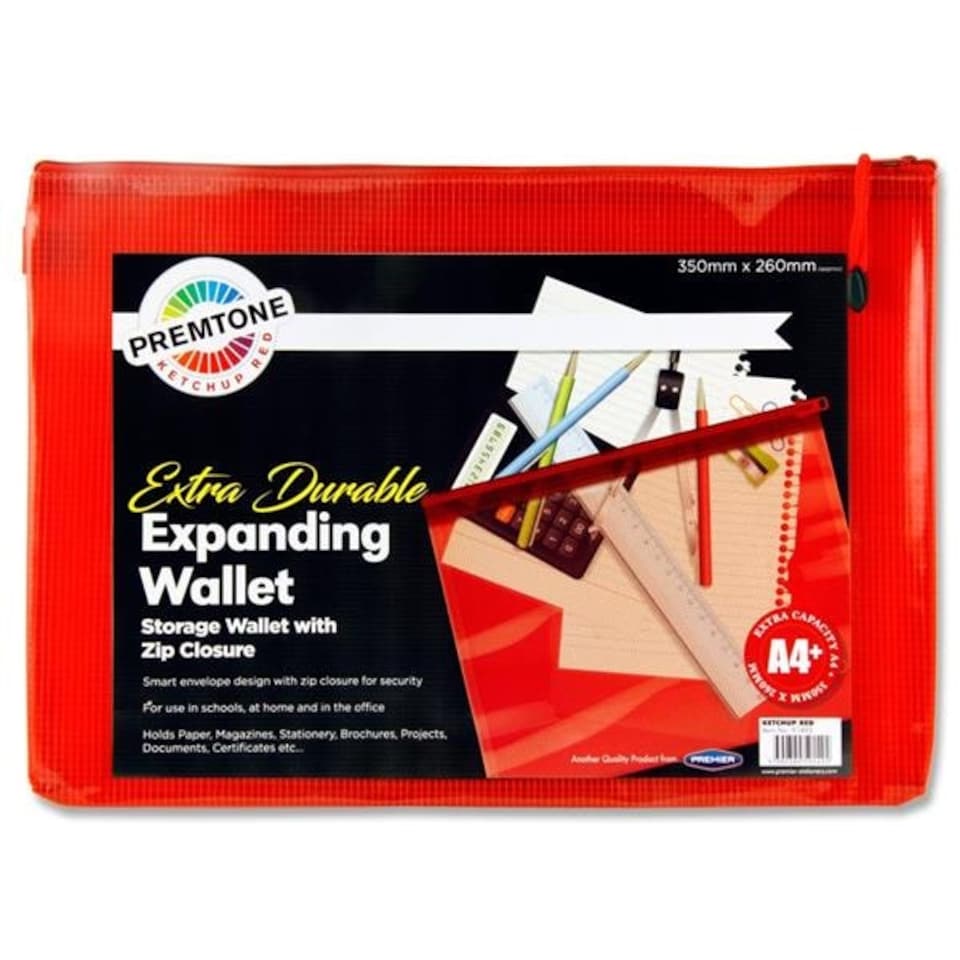 image 1 of A4+ Extra Durable Ketchup Red Mesh Wallet by Premto