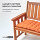 image 2 of Homescapes Garden Bench Cushion Luxury 3 Seater 100% Cotton Indoor Outdoor Seat Pad | Orange | 3 Seater | 1
