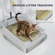 image 7 of PawHut Stainless Steel Cat Litter Box with High Sides Grey | L