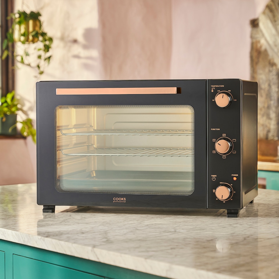 image 1 of Cooks Professional 60L Mini Oven - X-Large Electric Countertop Cooker with Adjustable Temperature & Timer