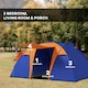 image 3 of Outsunny Camping Tent with 2 Bedroom, Living Area and Awning for 4-6 Person