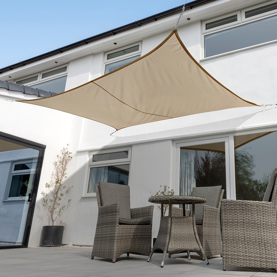 image 1 of 4m x 3m Rectangle Waterproof Mocha Sun Shade Sail