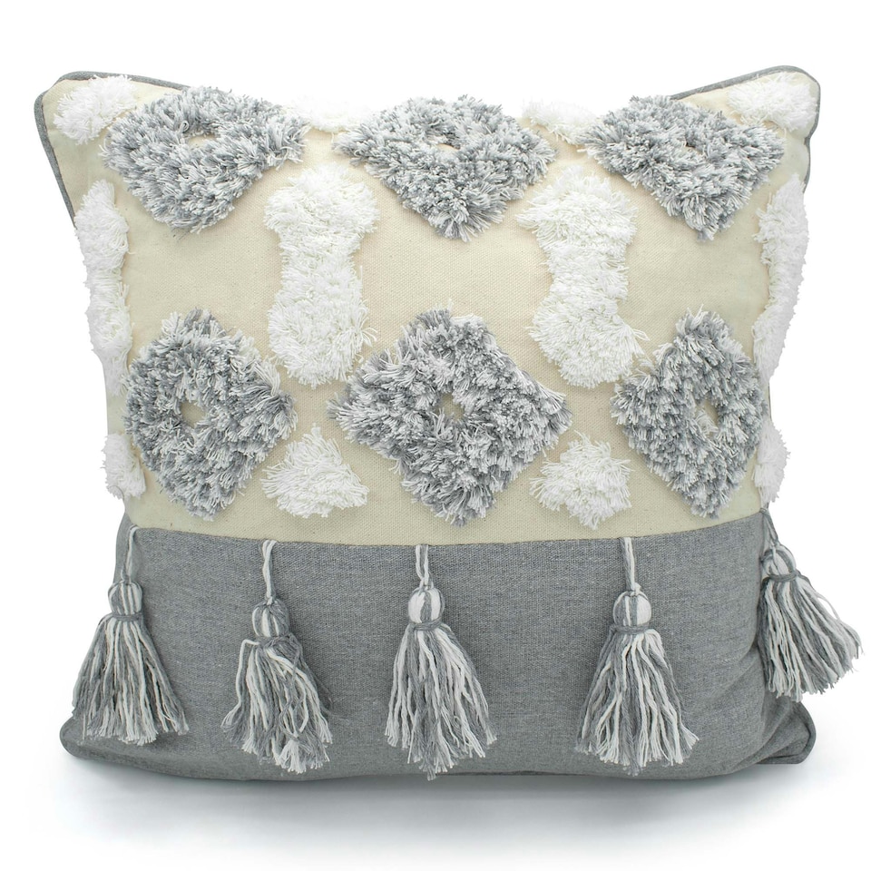 image 1 of Boho Tassle Heavy Tuft Cushion