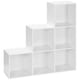 image 1 of HOMCOM 3-tier Step 6 Cubes Storage Unit Particle Board Cabinet Bookcase Organiser Home Office Shelves - White
