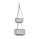 image 1 of Set Of 2 Hanging Wire Round Baskets White