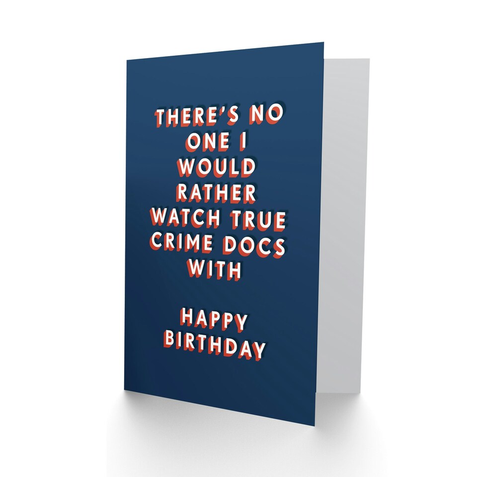 image 1 of No One I Would Rather Watch True Crime Docs With For Him Husband Birthday Card