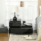 image 7 of HOMCOM High Gloss Front Bedside Table Nightstand with LED Light Remote Black
