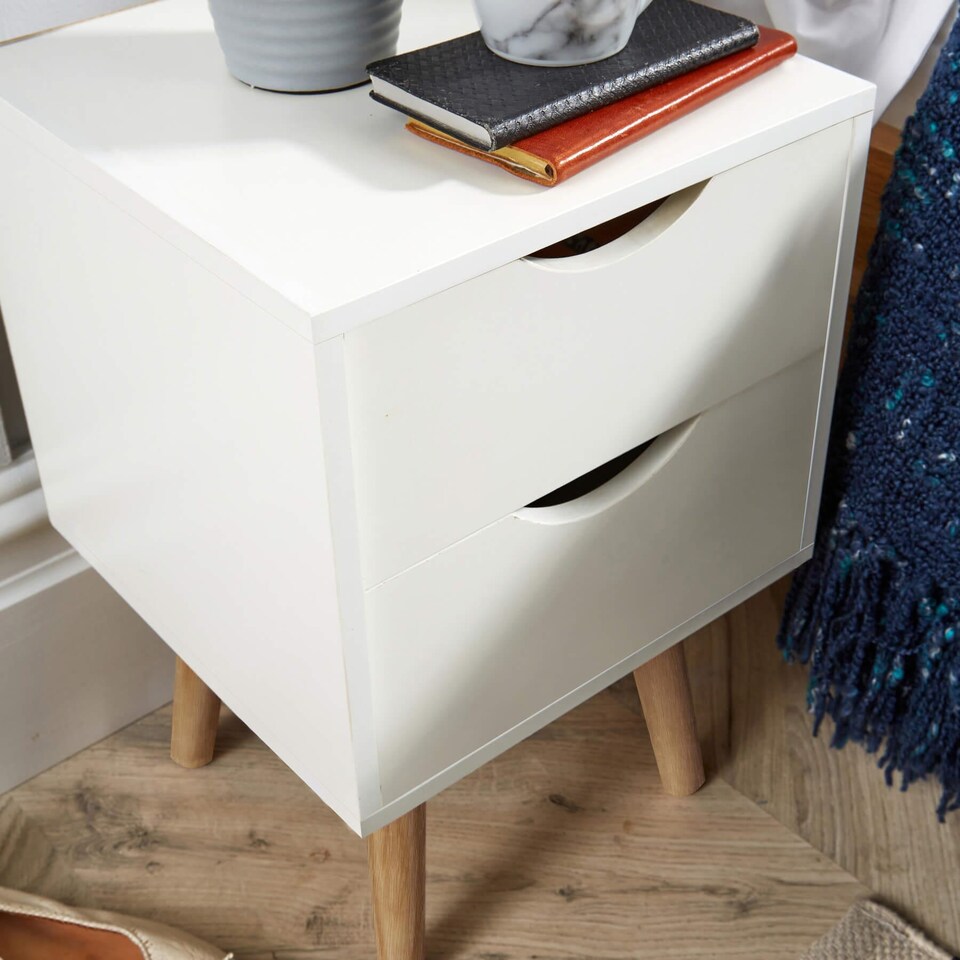 image 1 of Bedside Table Nightstand Compact Design 2 Drawers