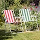 image 4 of Harbour Housewares Folding Metal Beach Chairs - Red/Green Stripe - Pack of 2 | Multi | Multi
