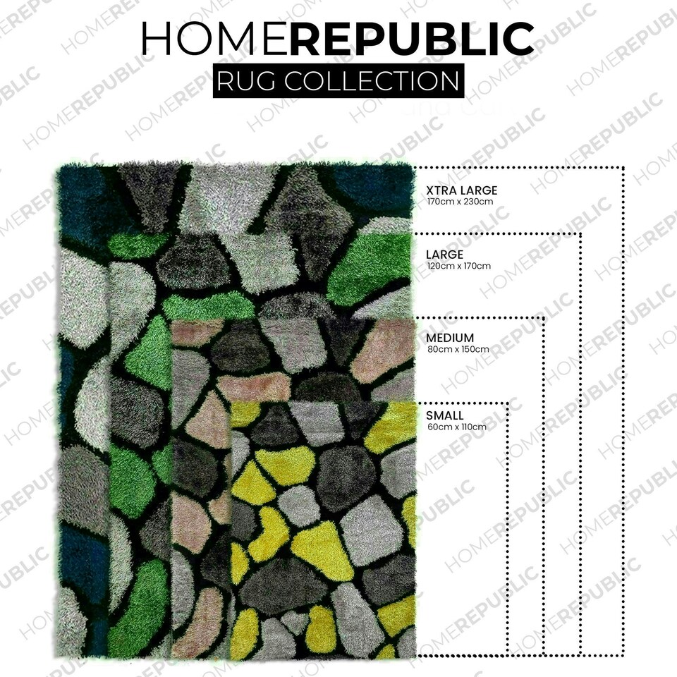 image 1 of Home Republic Pebbles Shaggy Rug - 80 x 150 | Green