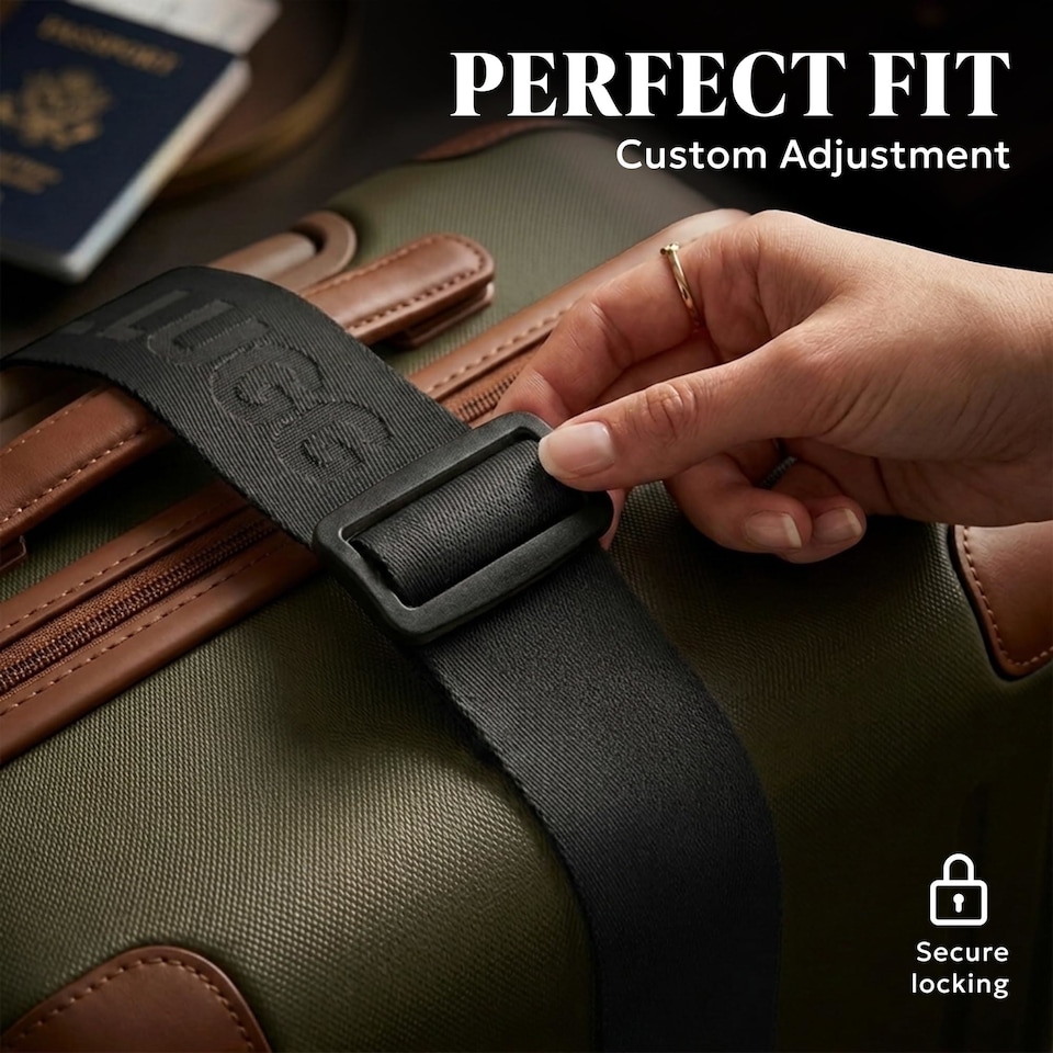 image 1 of Lugg Luggage Straps 2 Pack Adjustable Suitcase Belts 180 cm Polyester Webbing