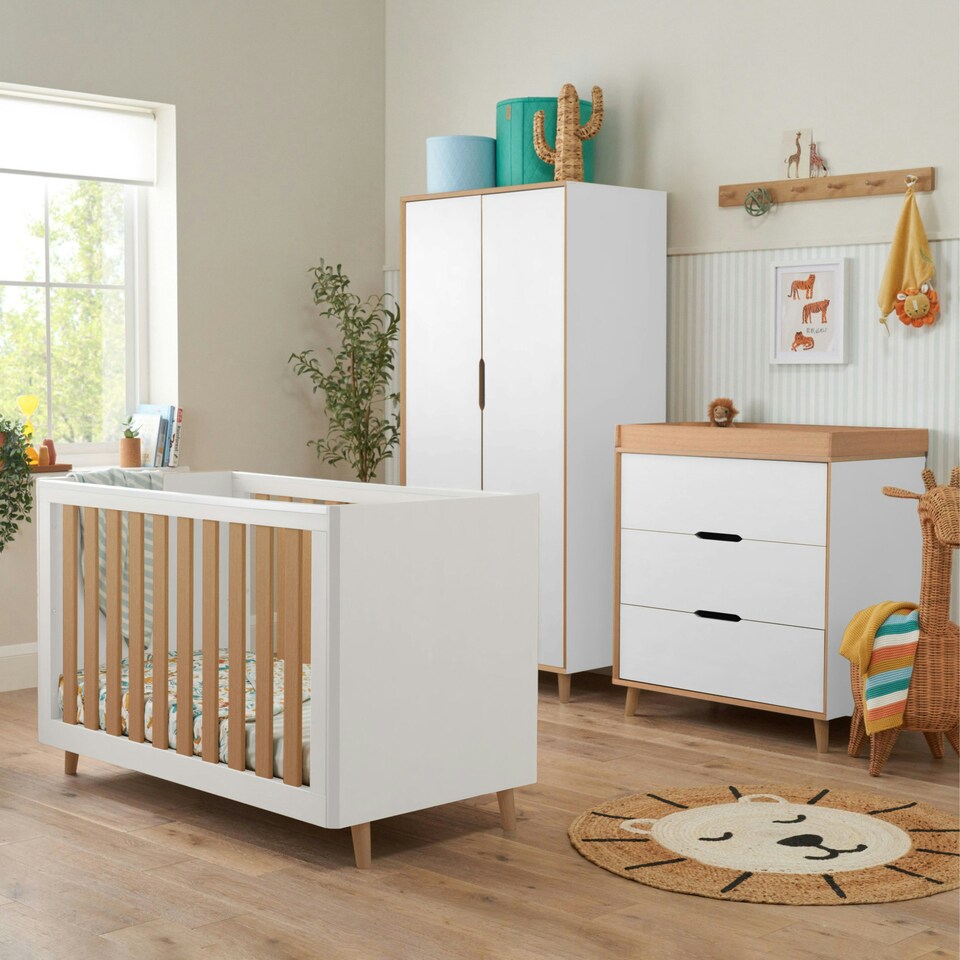 image 1 of Tutti Bambini Fika Mini 3pc Room Set - White/Light Oak