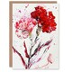 image 1 of Red Carnation Flower Abstract Watercolour Him Her Birthday Card