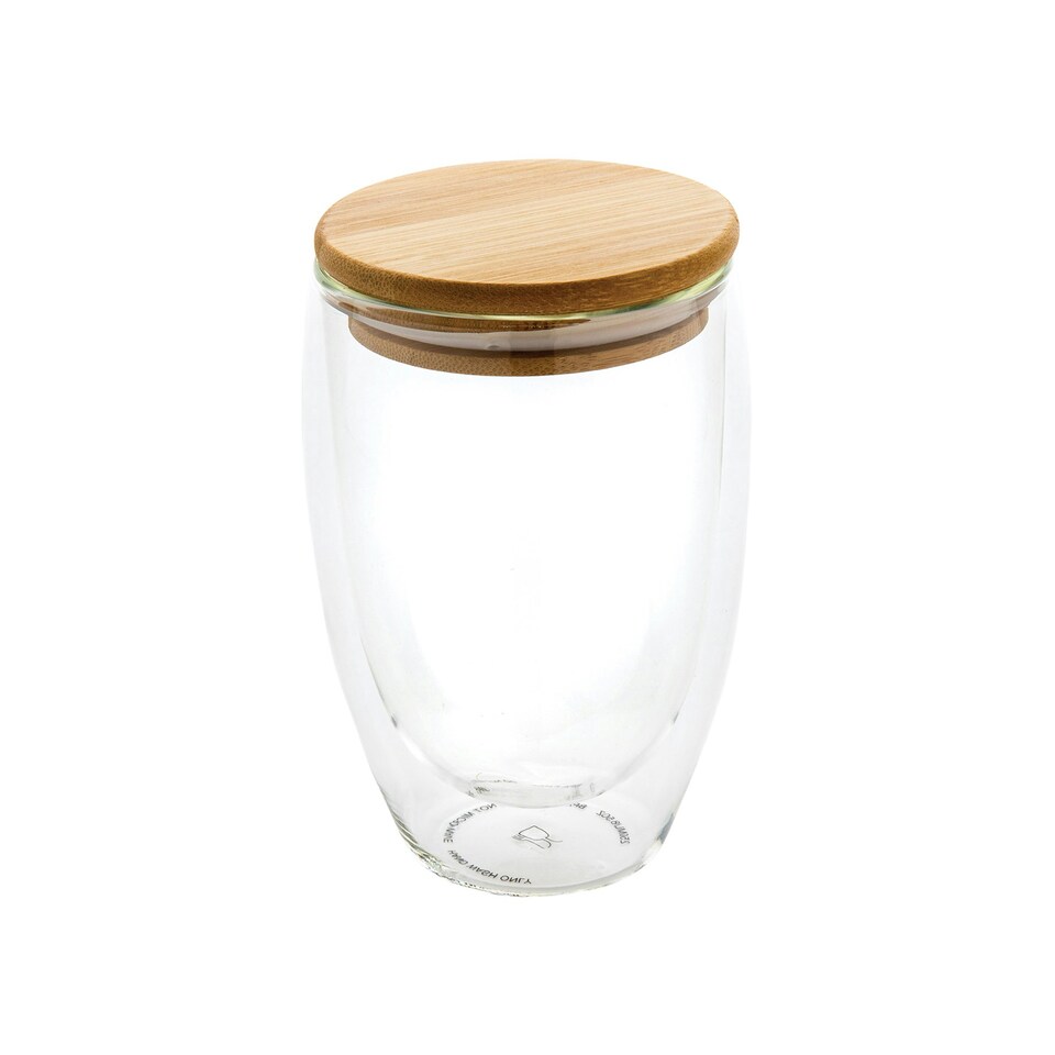 image 1 of XD Collection Double-Walled 350ml Bamboo Jar - Transparent - One Size