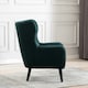 image 6 of Winslow Wing Back Fabric Occasional Button Back Armchair w Footstool (Green)
