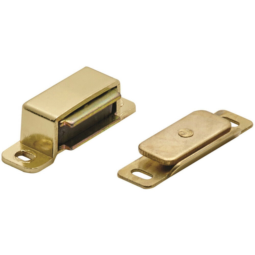 Loops Magnetic Cupboard Door Catch 37mm Fixing Centres 6kg Pull Electro Brassed in Metallics