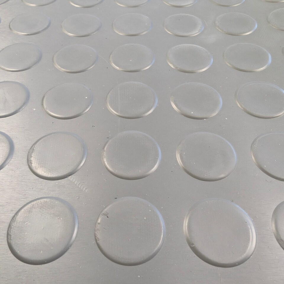 image 1 of Grey Rubber Flooring Matting Roll - 1m Wide - 5m Long - 3mm Thick - Non Slip Coin Pattern - Commercial Grade - Home Garage Shed