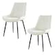 image 1 of Furniturebox 2x Pesaro Cream Velvet Black Leg Luxury Dining Chairs