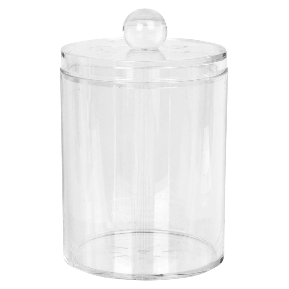 image 1 of Harbour Housewares Reusable Plastic Bathroom Canisters with Clear Lid - Pack of 4