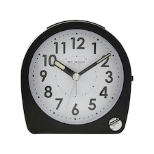 Hometime Round Alarm Clock Light, Snooze, Sweep - Black Black