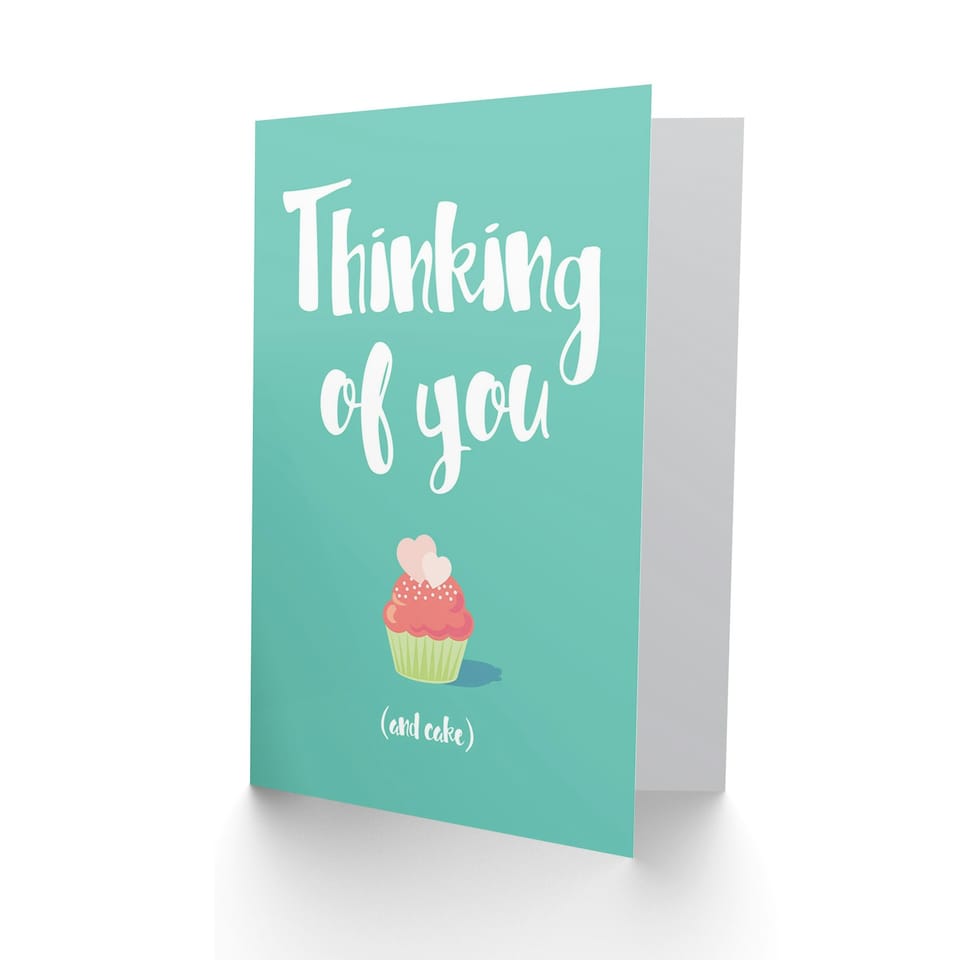 image 1 of Thinking Of You And Cake Cheeky Funny Birthday Card