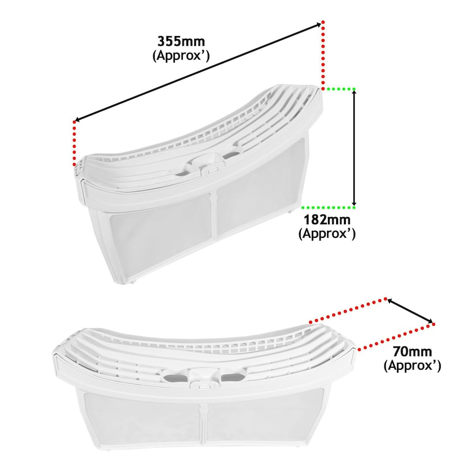 image 1 of SPARES2GO Complete Lint Screen Fluff Cage Filter compatible with Blomberg DHP LTS TKF Series Tumble Dryer (355mm x 70mm x 182mm)