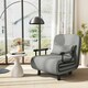 image 3 of COSTWAY 3-in-1 Convertible Sofa Bed Sleeper Chair Grey Grey