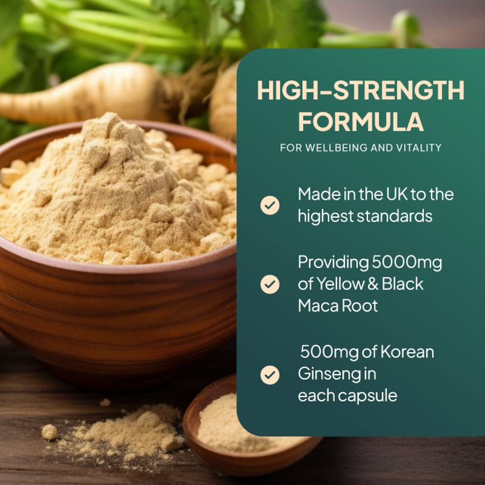 image 1 of Maca Root 5000mg with Ginseng & Black Pepper - 180 Capsules
