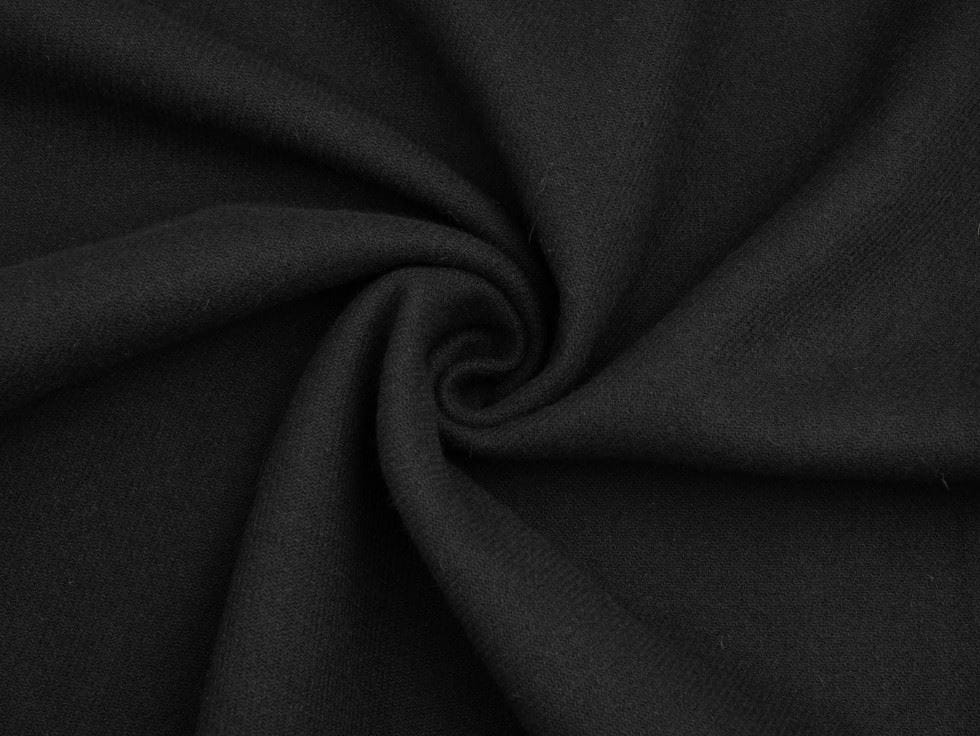 Minerva Black Deadstock Japanese 100% Wool Coating Dressmaking Fabric per metre - 150cm / 59" Wide