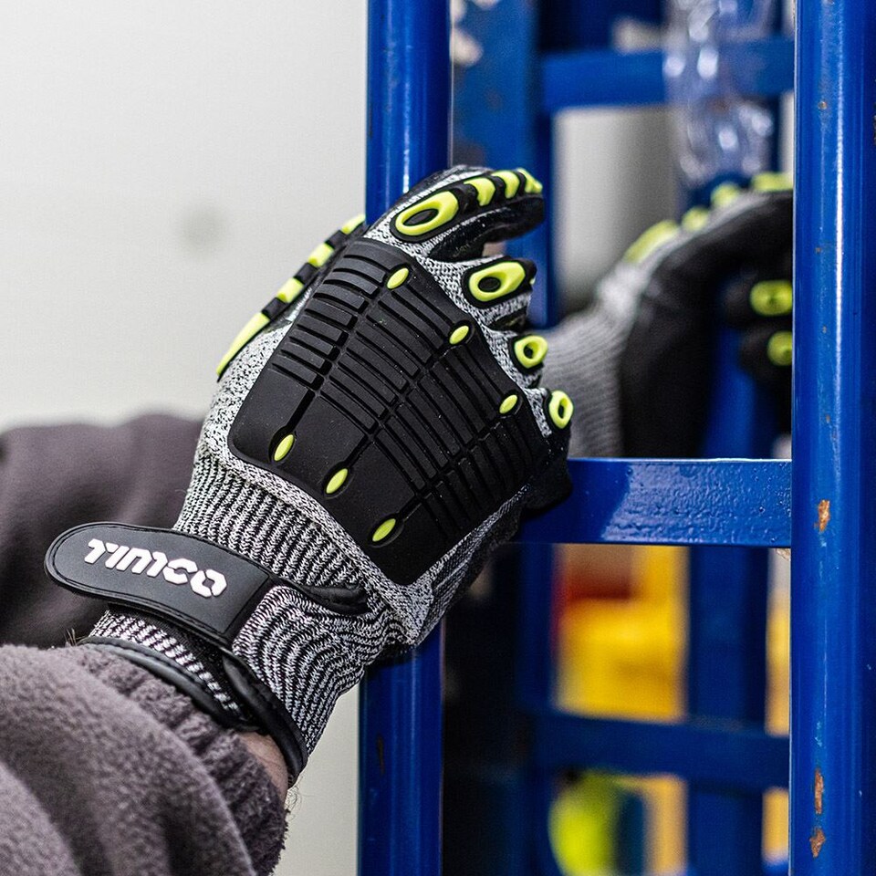 image 1 of Timco - Impact Cut Glove - Sandy Nitrile Coated HPPE Fibre and Glass Fibre Gloves with TPR Pads (Size Large - 1 Each)