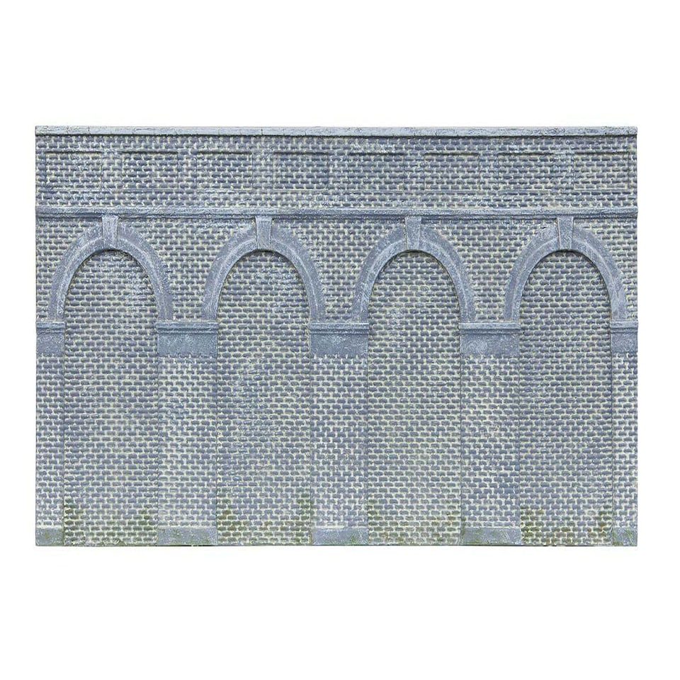 Hornby Skaledale Mid Retaining Walls Blue Brick 2pc(Pre-Built)