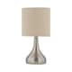 image 2 of Set of 2 Romana - Brushed Chrome Touch Operated Table Lamp with Natural Linen Shades Silver | Brown