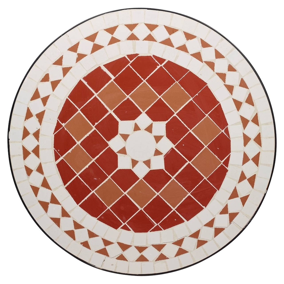 image 1 of 60cm Round Mosaic Ceramic Garden Bistro Table | Multi | Terracotta Mosaic | 1