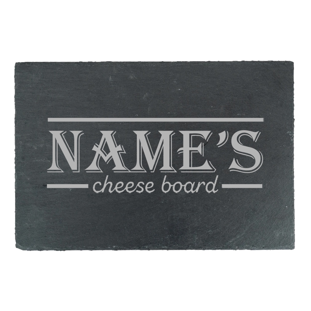Uniqueful Personalised Border Design Rectangular Slate Cheeseboard New Home in Black | Size: 1 Pack