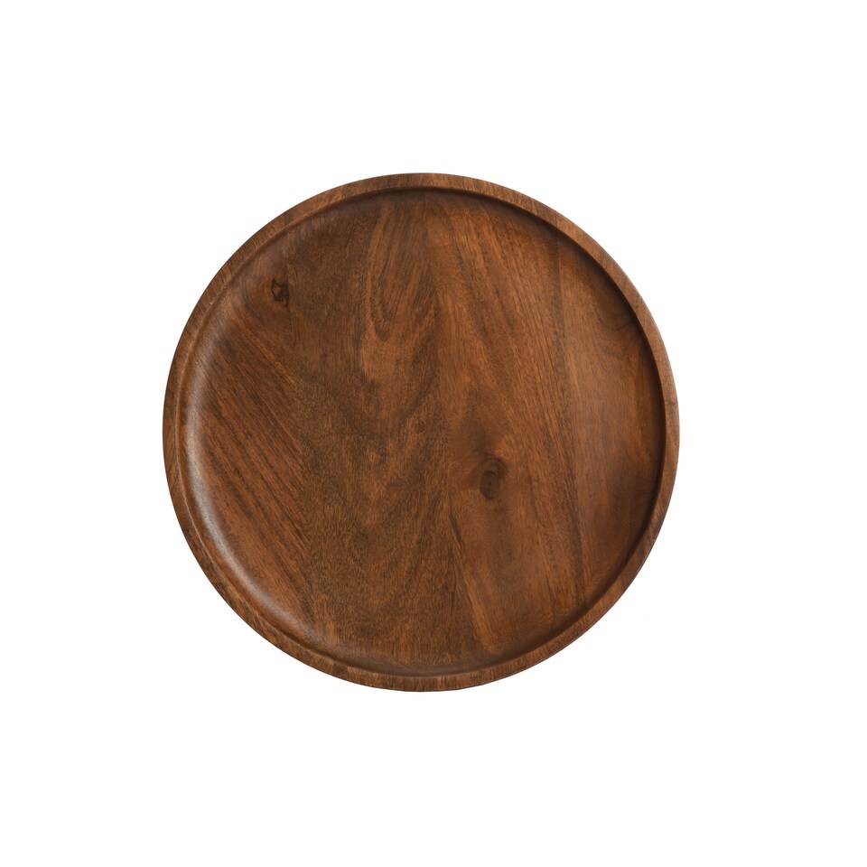 image 1 of Chervey Round Solid Mango Wood Side Table with Tri-Pin Legs Small