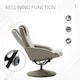 image 9 of HOMCOM Swivel Armchair with Footstool and Adjustable Backrest Grey