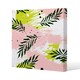 image 1 of Green Leaves on Brush Strokes (Canvas Print) 77 x 77 x 4cm