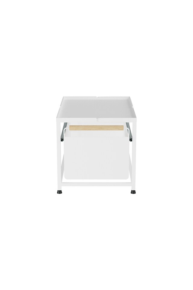 image 1 of Living and Homr Kitchen Pull-Out Storage Organiser for Cabinet, White, Single Layer-M | White