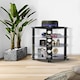 image 4 of Centurion Supports HALIGON 4-Shelf Oval Premium Gloss Black Glass with Black Legs AV Rack Black